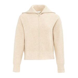 Miso Womens/Ladies Ribbed Full Zip Regular Casual Cardigan / Cream